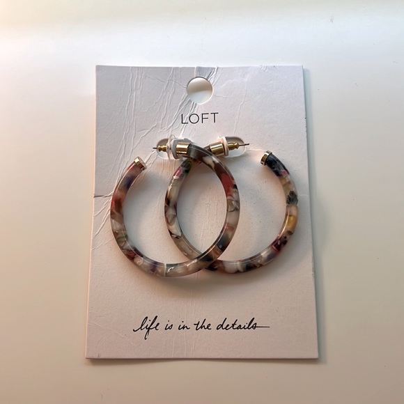 LOFT Jewelry - NWT Loft Colorful Resin Hoop Earrings